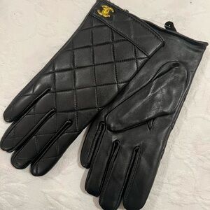 Elegant Black Quilted Leather Gloves
